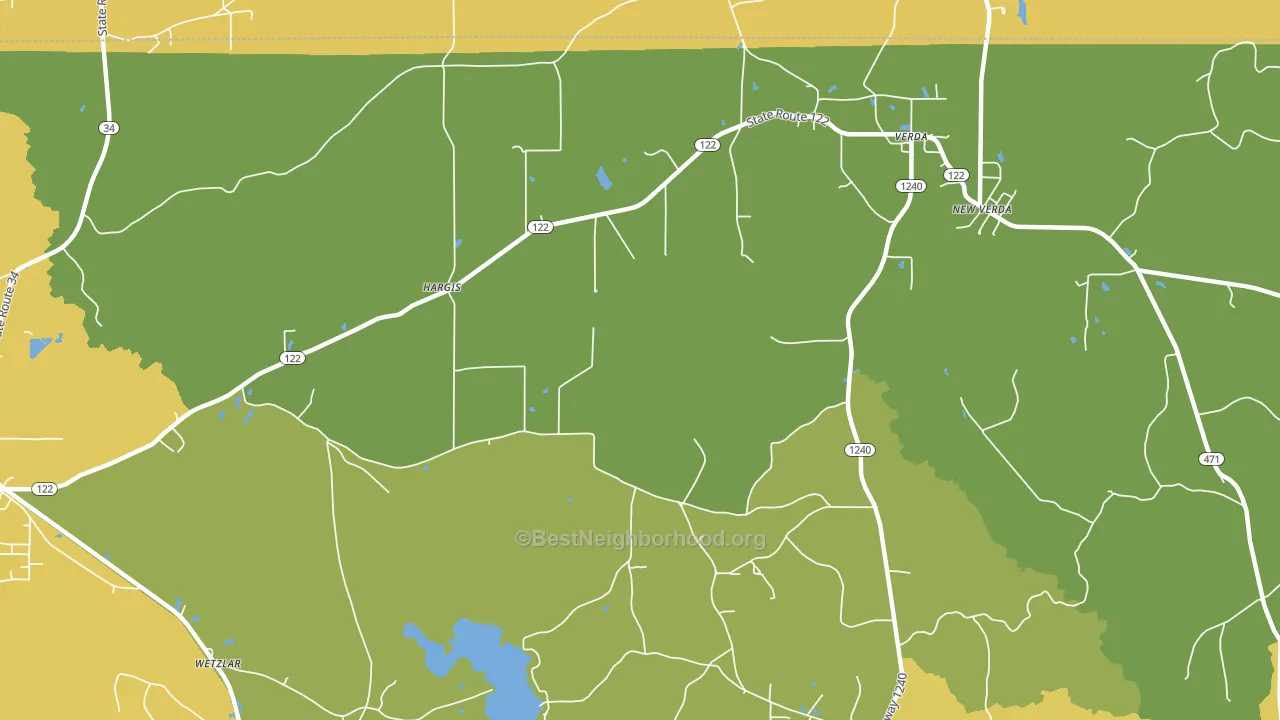 Hargis, LA block-group voter-turnout map