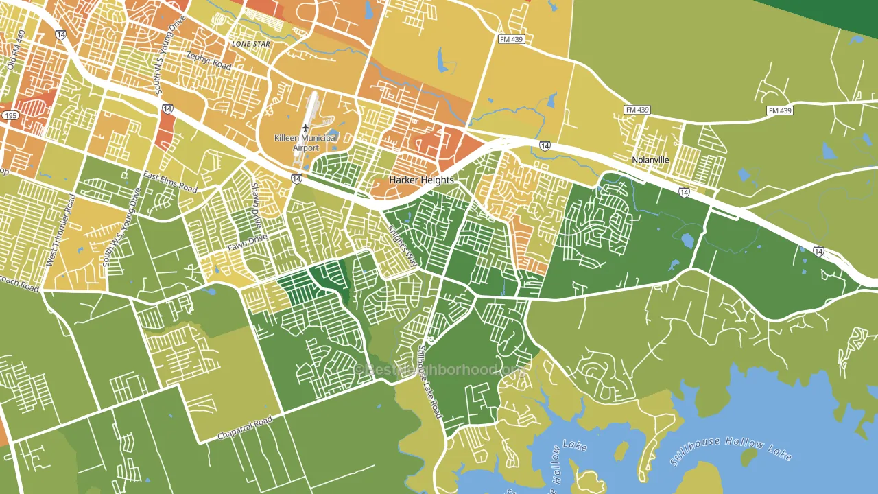 Harker Heights, TX block-group voter-turnout map