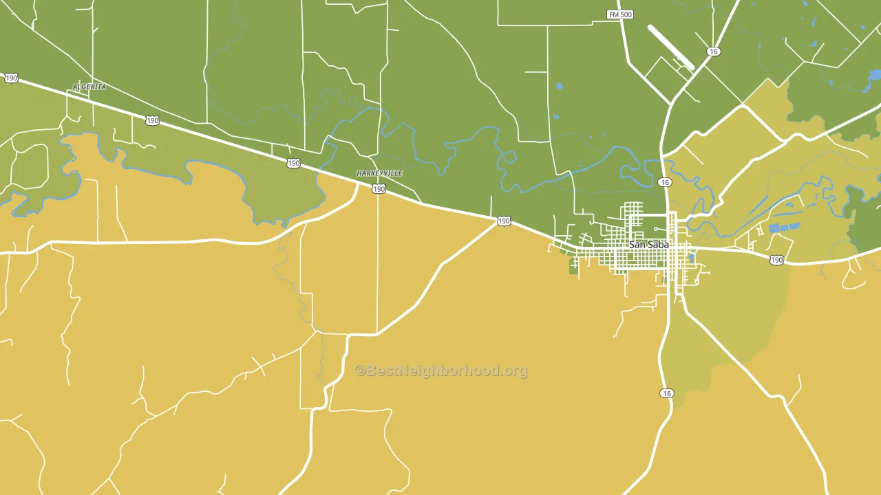 Harkeyville, TX block-group voter-turnout map