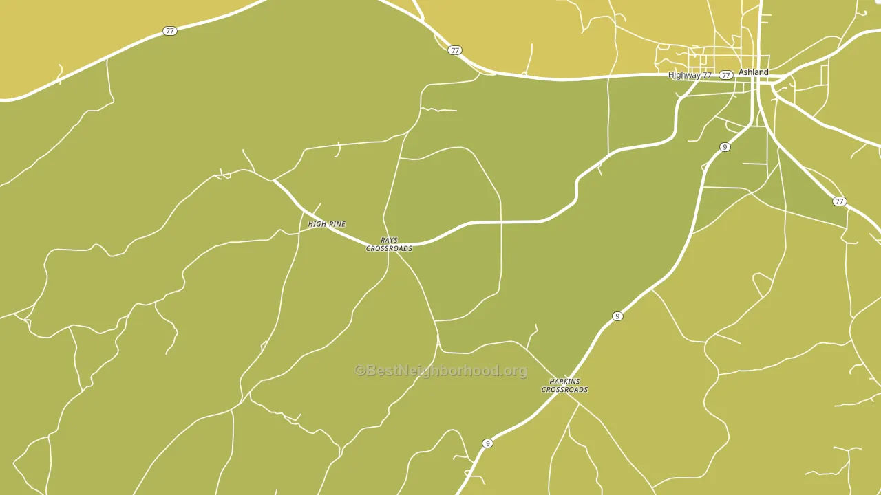 Harkins Crossroads, AL block-group voter-turnout map