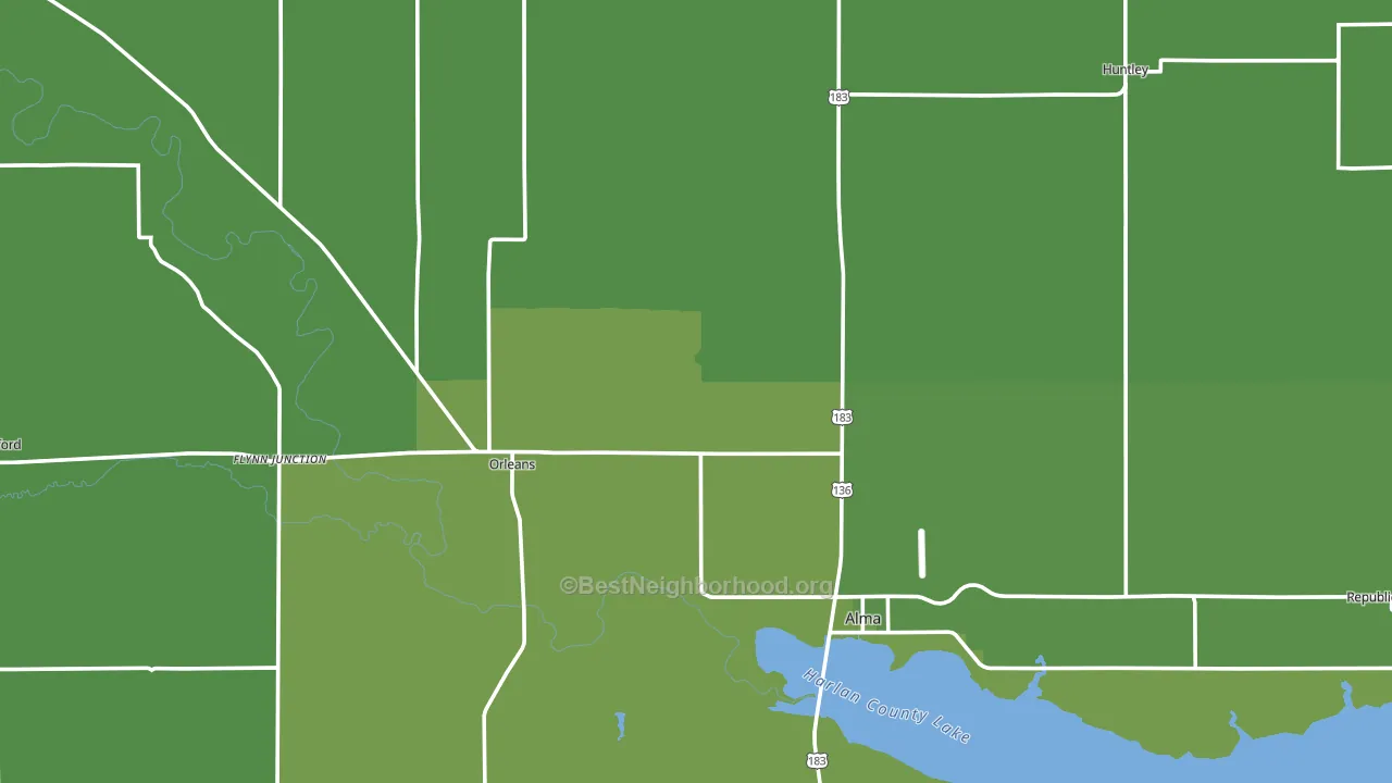 Harlan County, NE block-group voter-turnout map