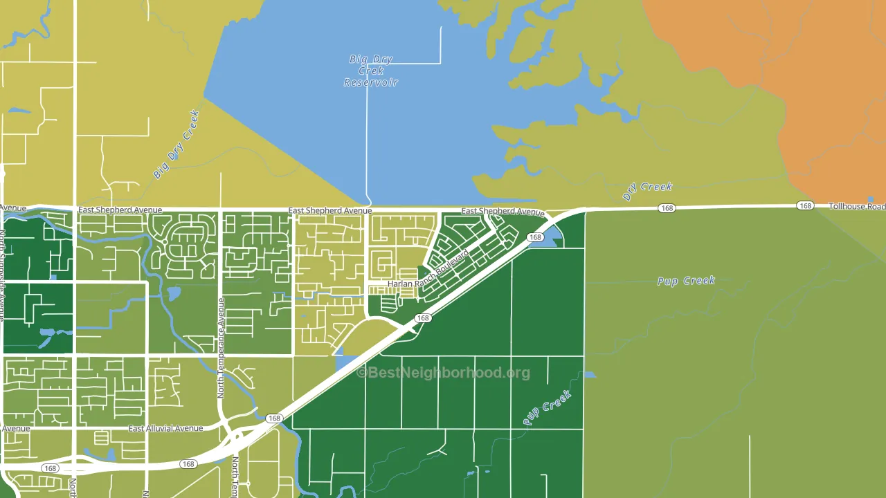 Harlan Ranch, Clovis, CA block-group voter-turnout map