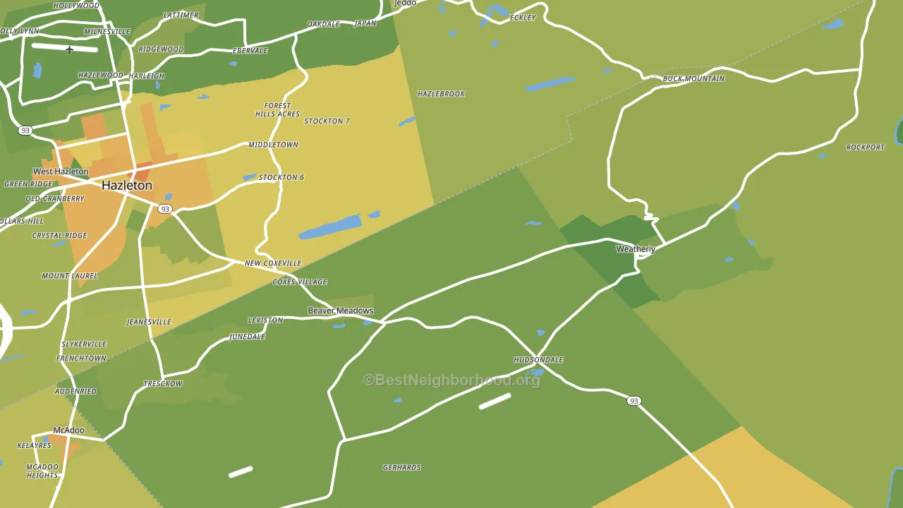 Harleigh, PA block-group voter-turnout map