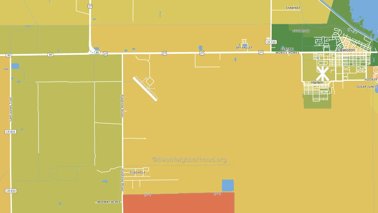 Harlem, FL block-group voter-turnout map