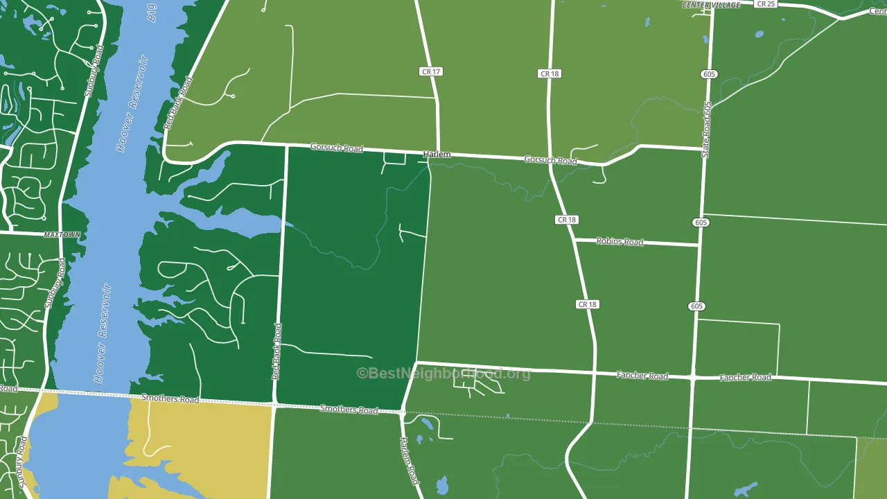 Harlem, OH block-group voter-turnout map