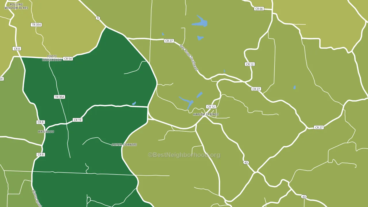 Harlem Springs, OH block-group voter-turnout map