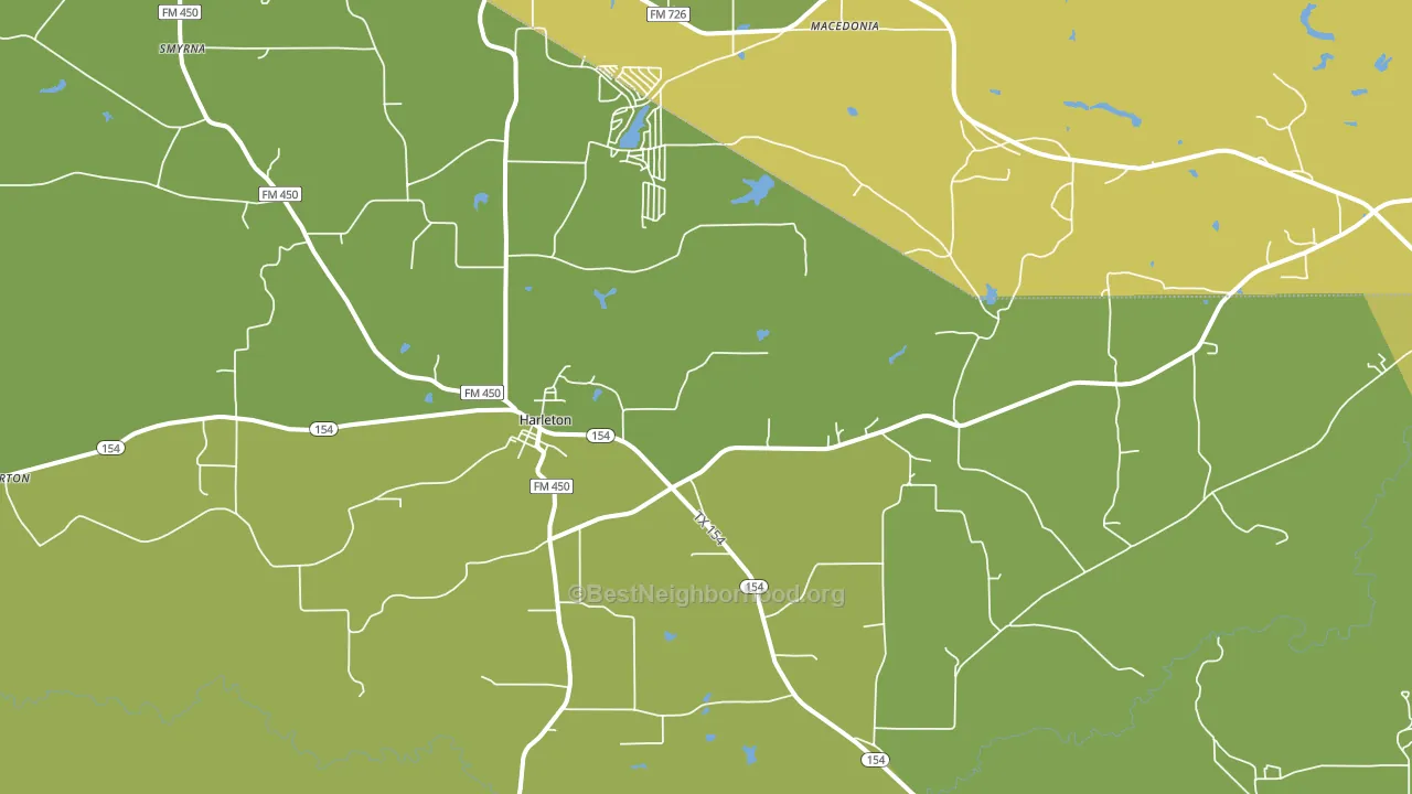 Harleton, TX block-group voter-turnout map
