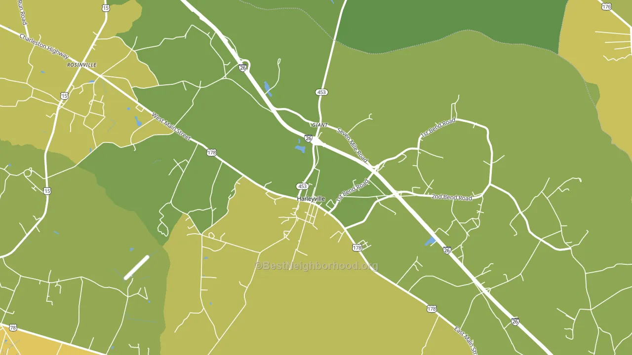 Harleyville, SC block-group voter-turnout map