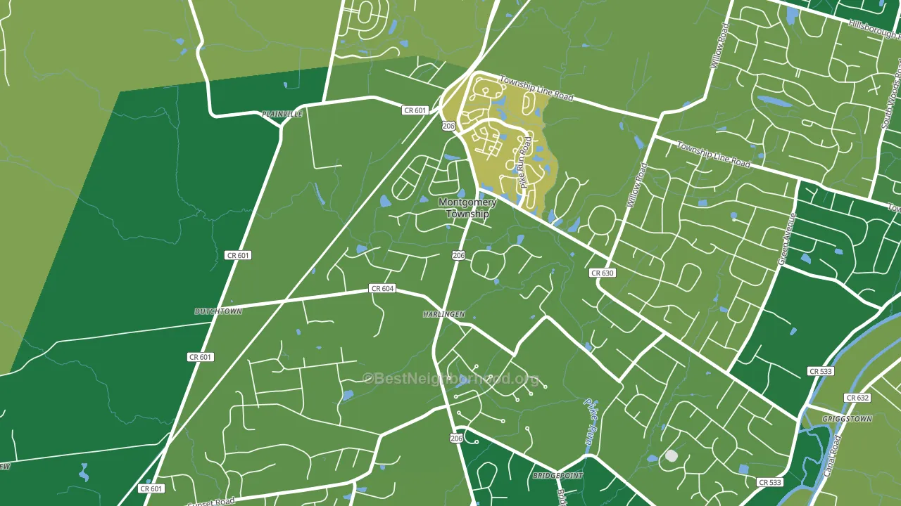 Harlingen, NJ block-group voter-turnout map