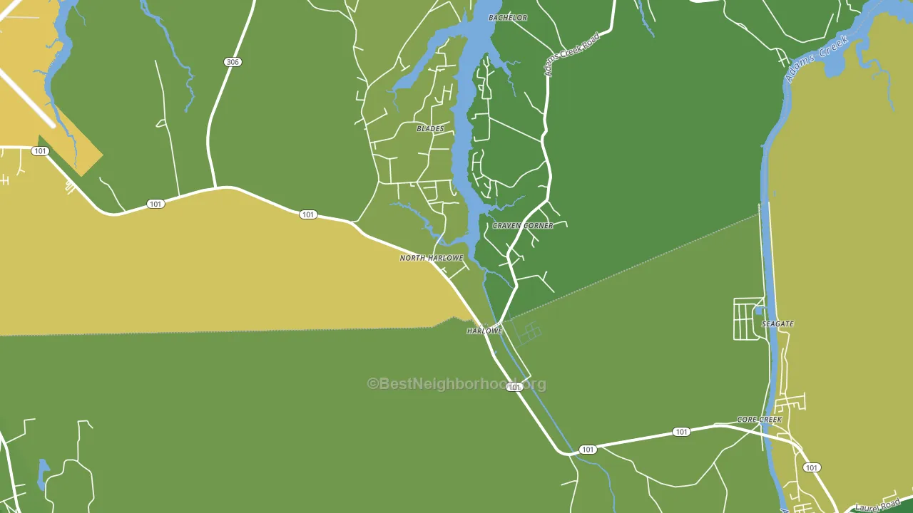 Harlowe, NC block-group voter-turnout map