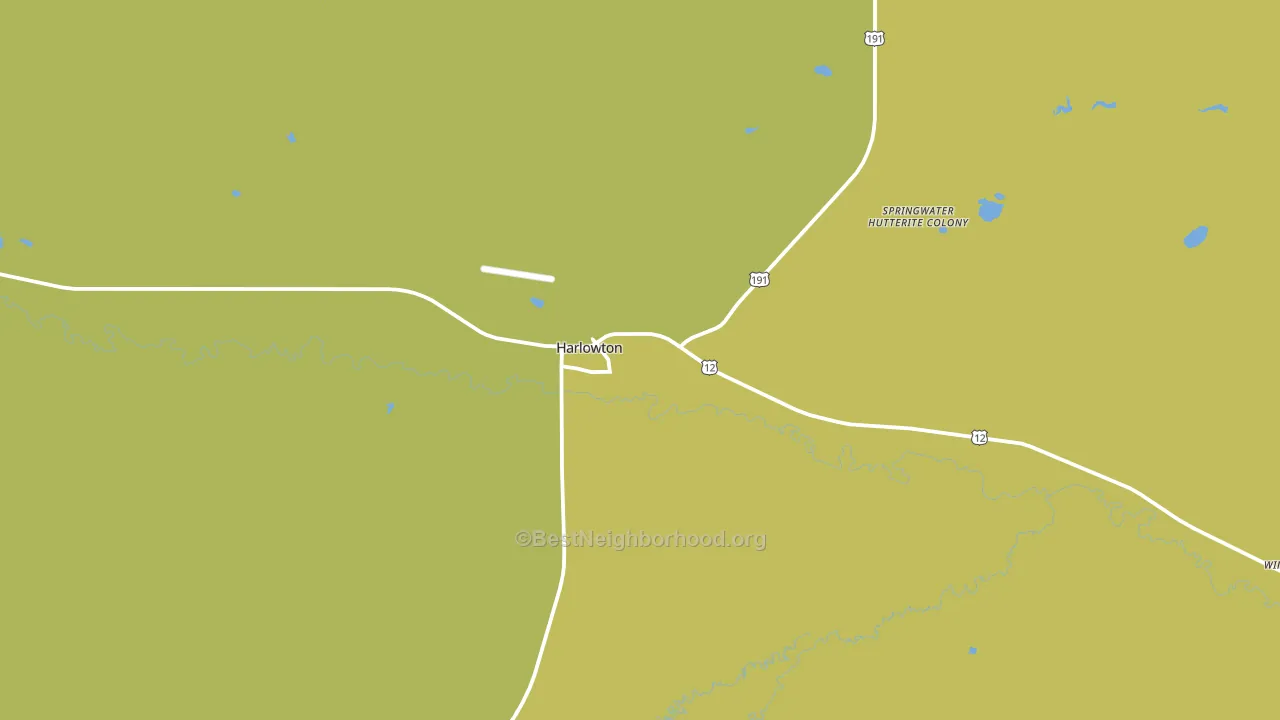Harlowton, MT block-group voter-turnout map