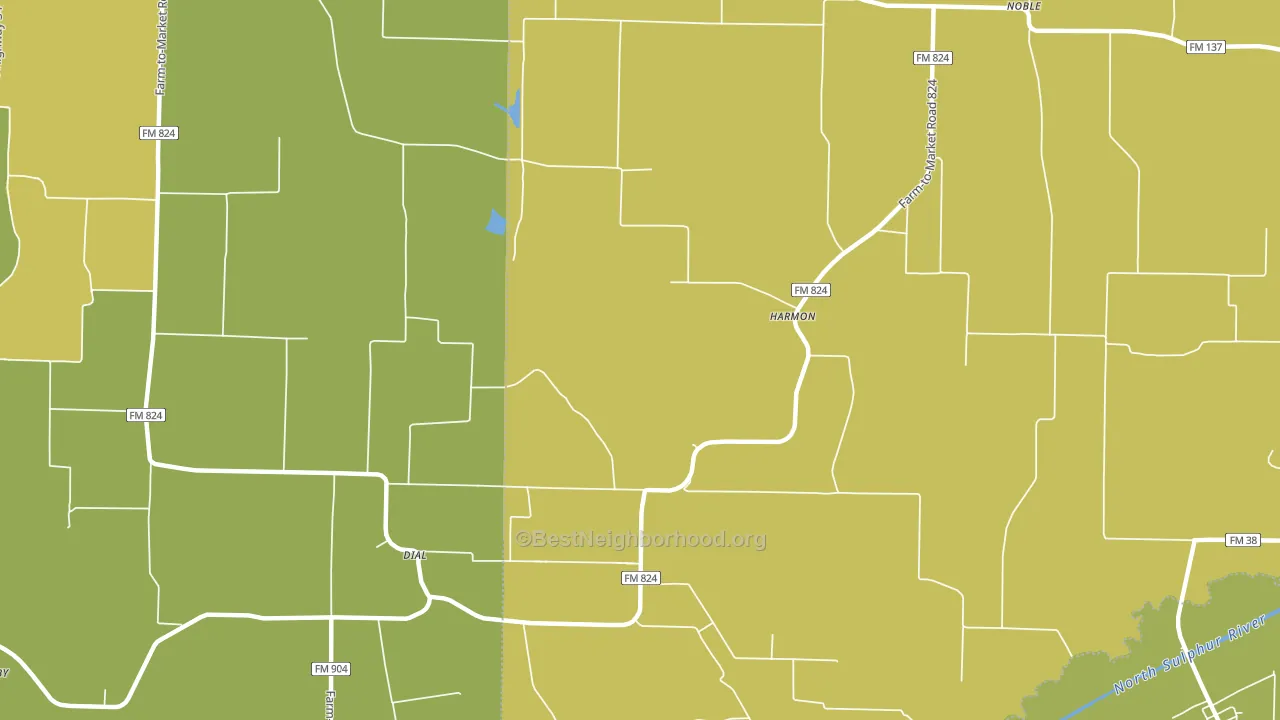 Harmon, TX block-group voter-turnout map
