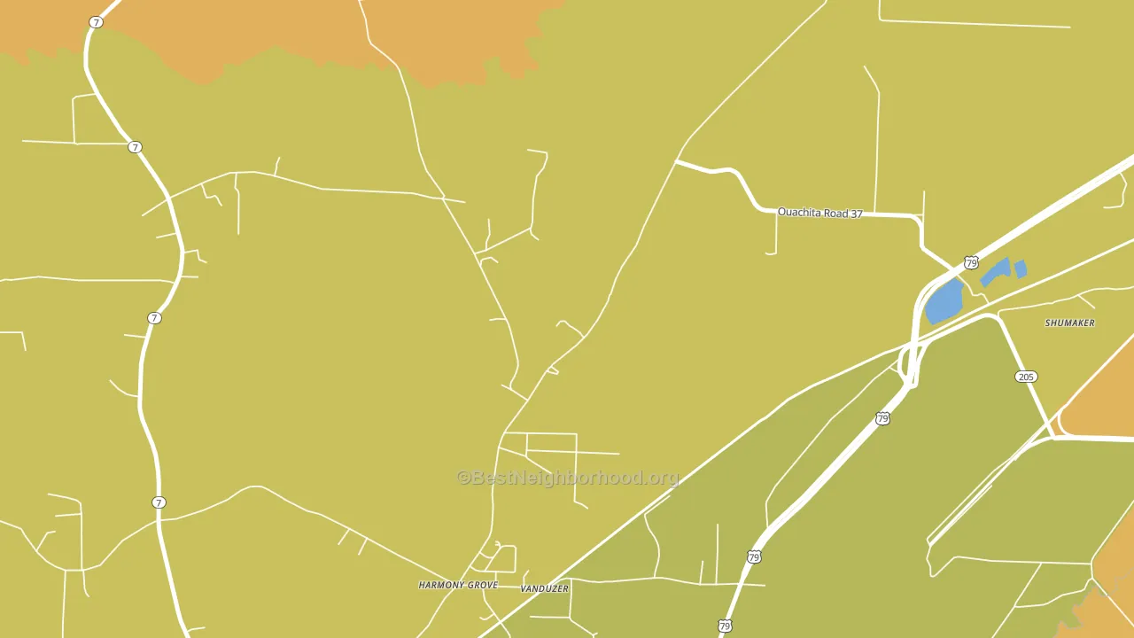 Harmony Grove, AR block-group voter-turnout map