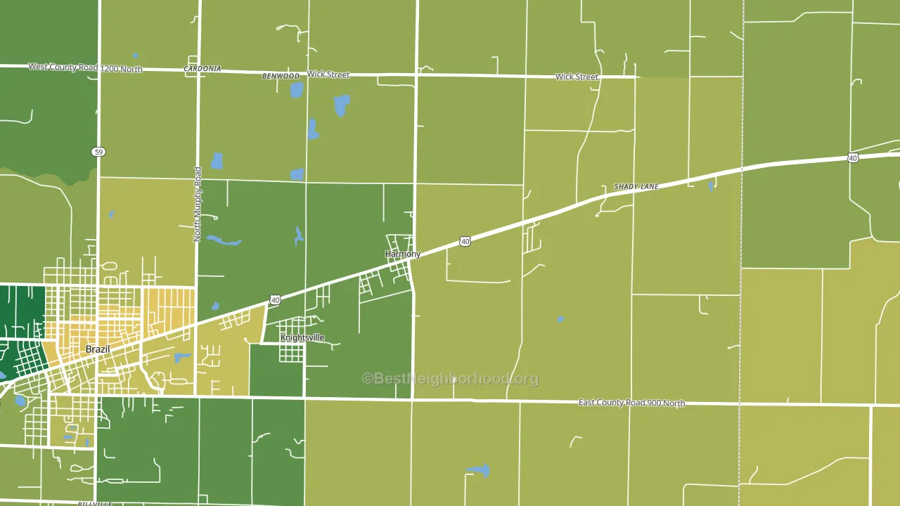 Harmony, IN block-group voter-turnout map