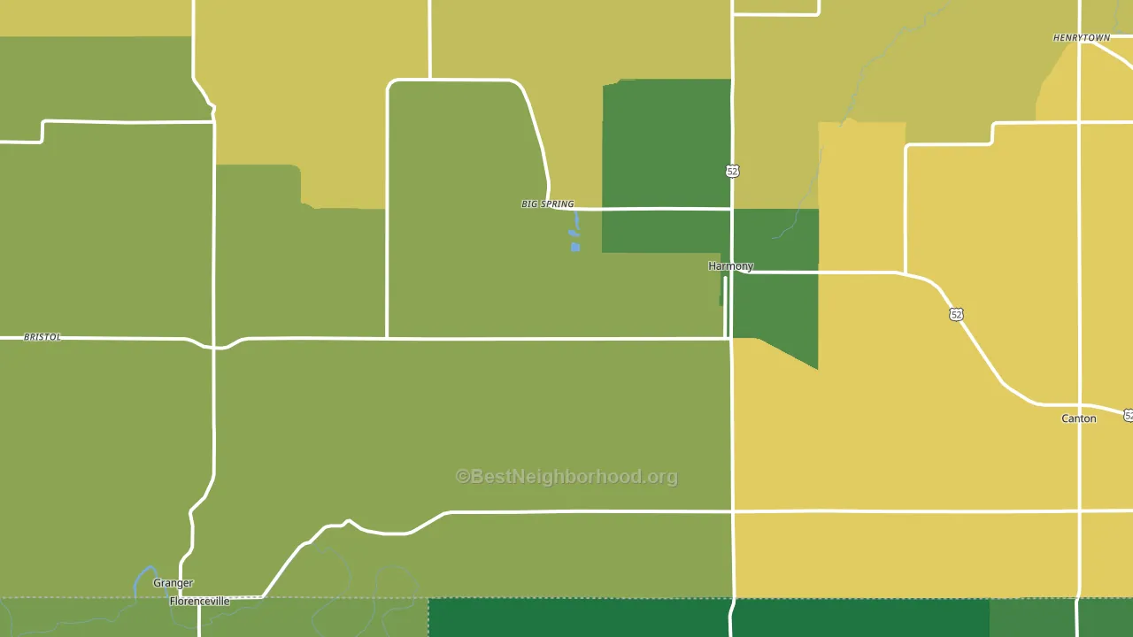 Harmony, MN block-group voter-turnout map