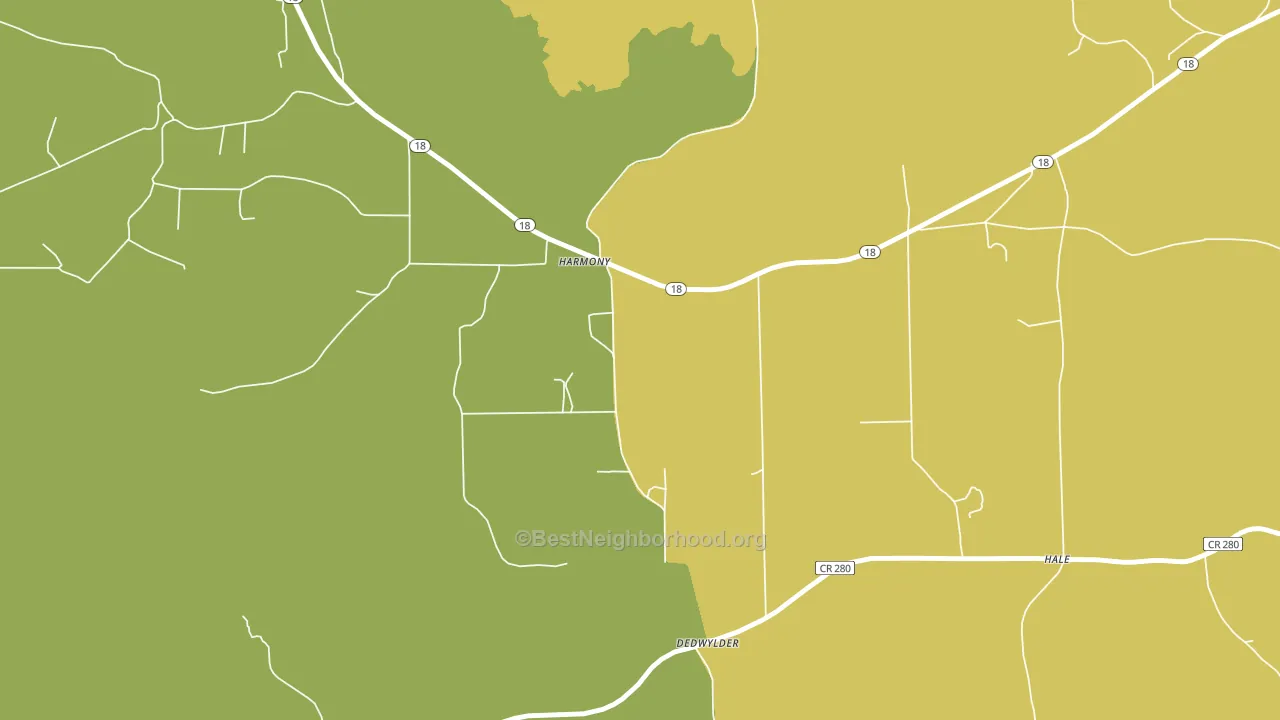 Harmony, MS block-group voter-turnout map