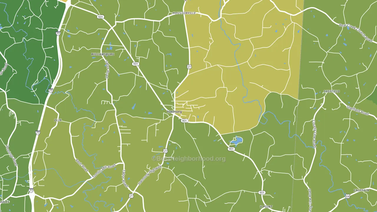 Harmony, NC block-group voter-turnout map