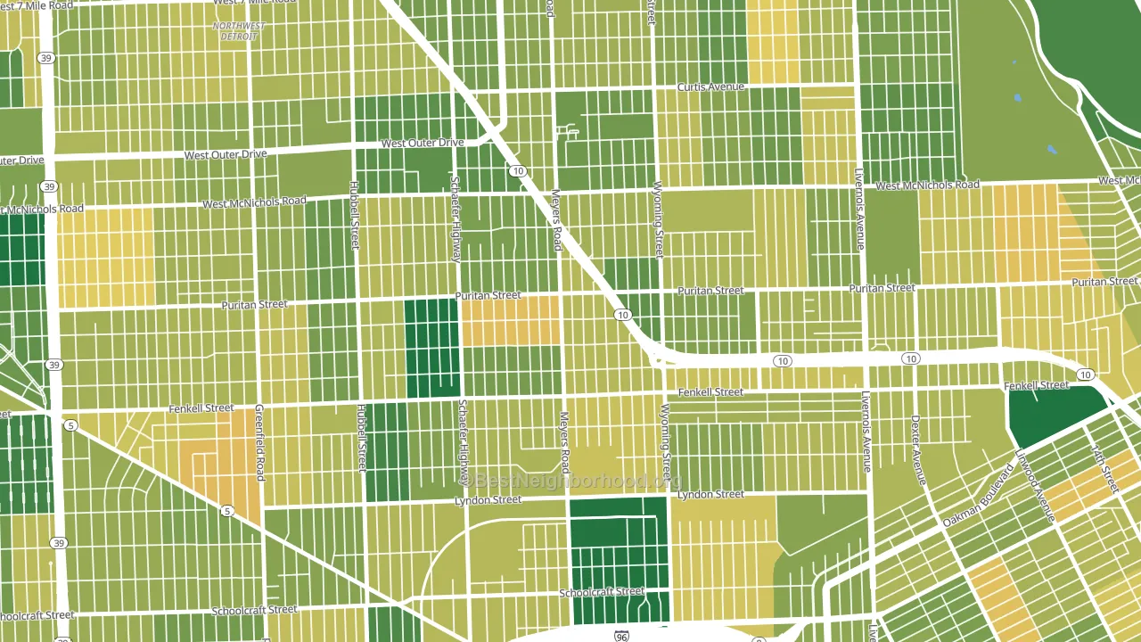 Harmony Village, Detroit, MI block-group voter-turnout map