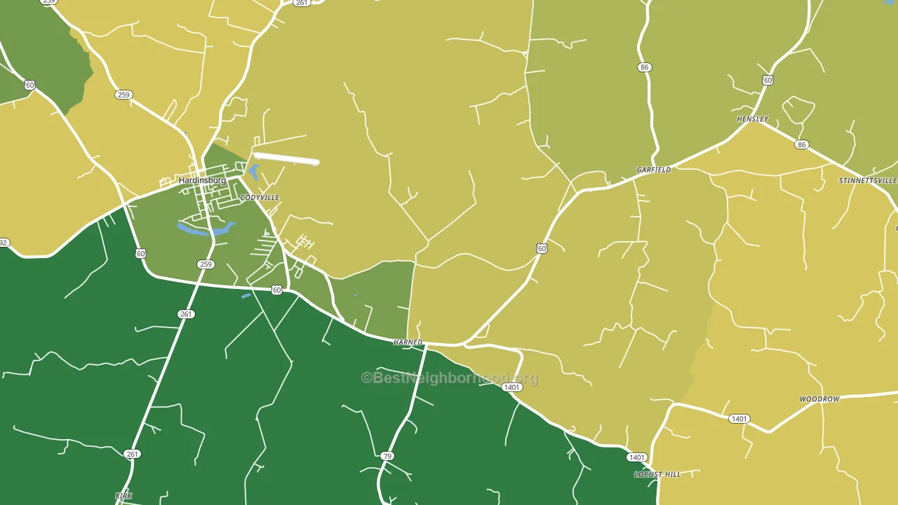 Harned, KY block-group voter-turnout map