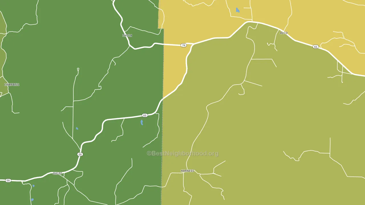 Harness, AR block-group voter-turnout map