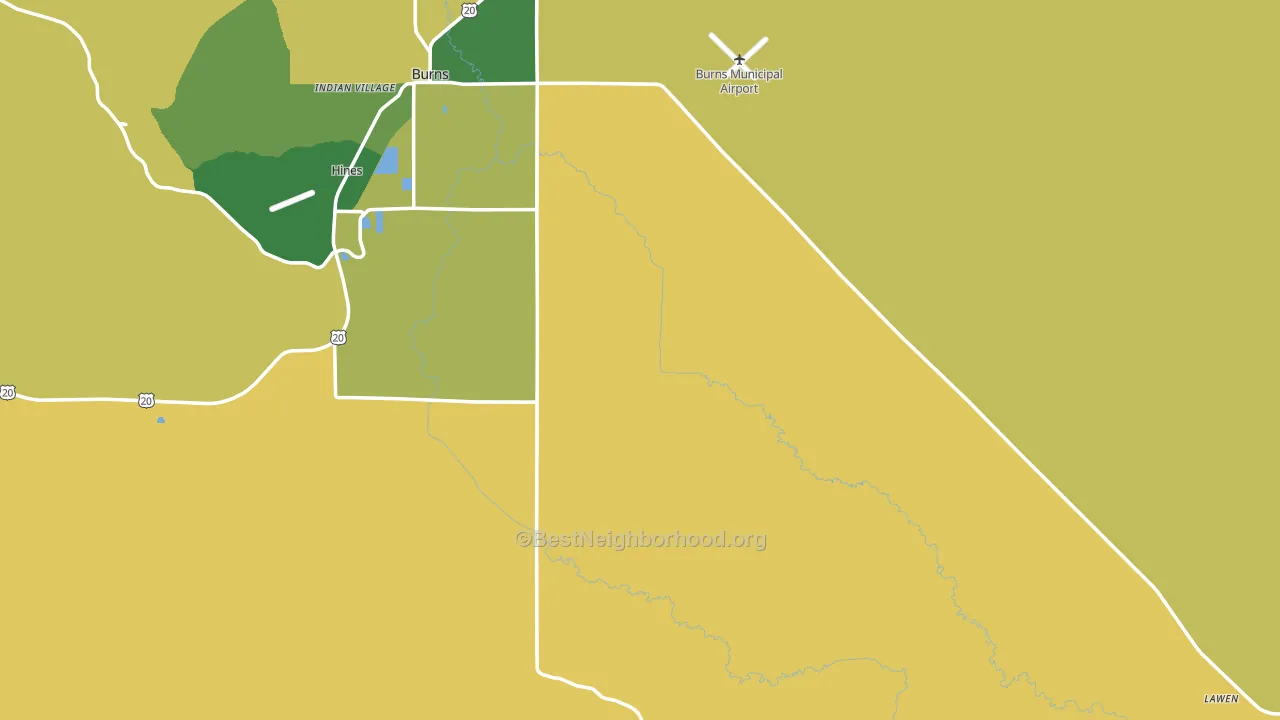 Harney County, OR block-group voter-turnout map