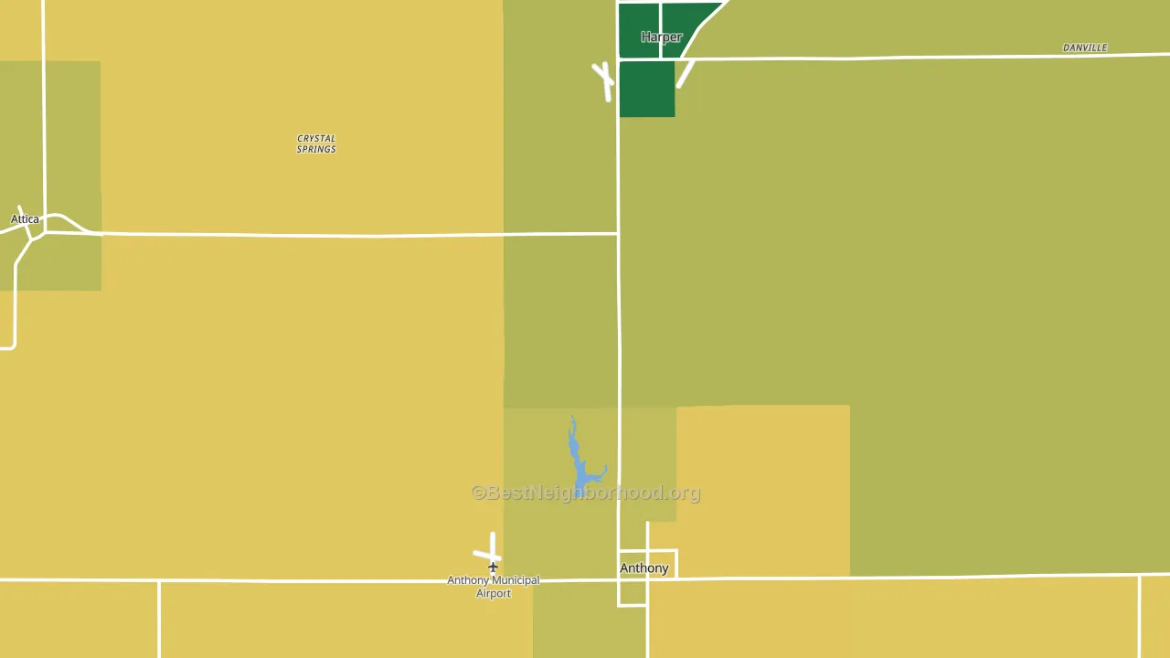 Harper County, KS block-group voter-turnout map