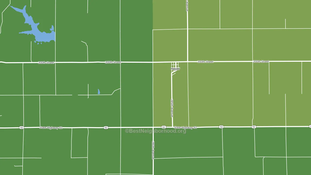 Harper, IA block-group voter-turnout map