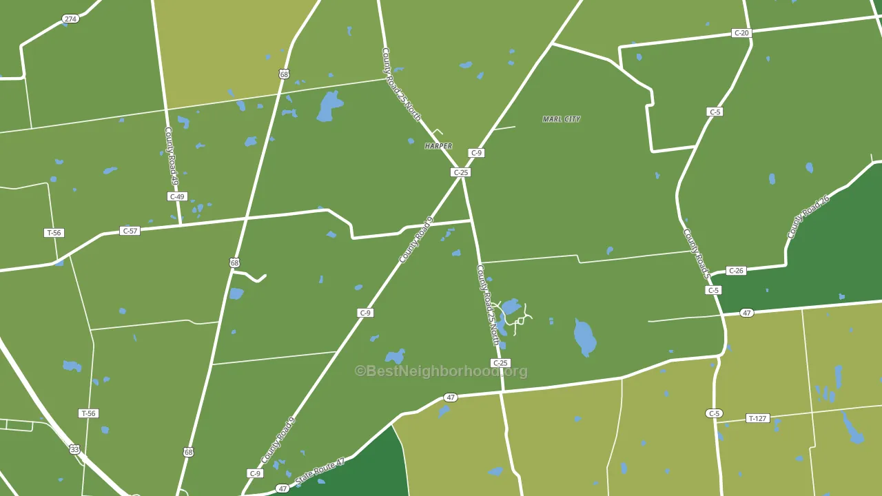 Harper, OH block-group voter-turnout map