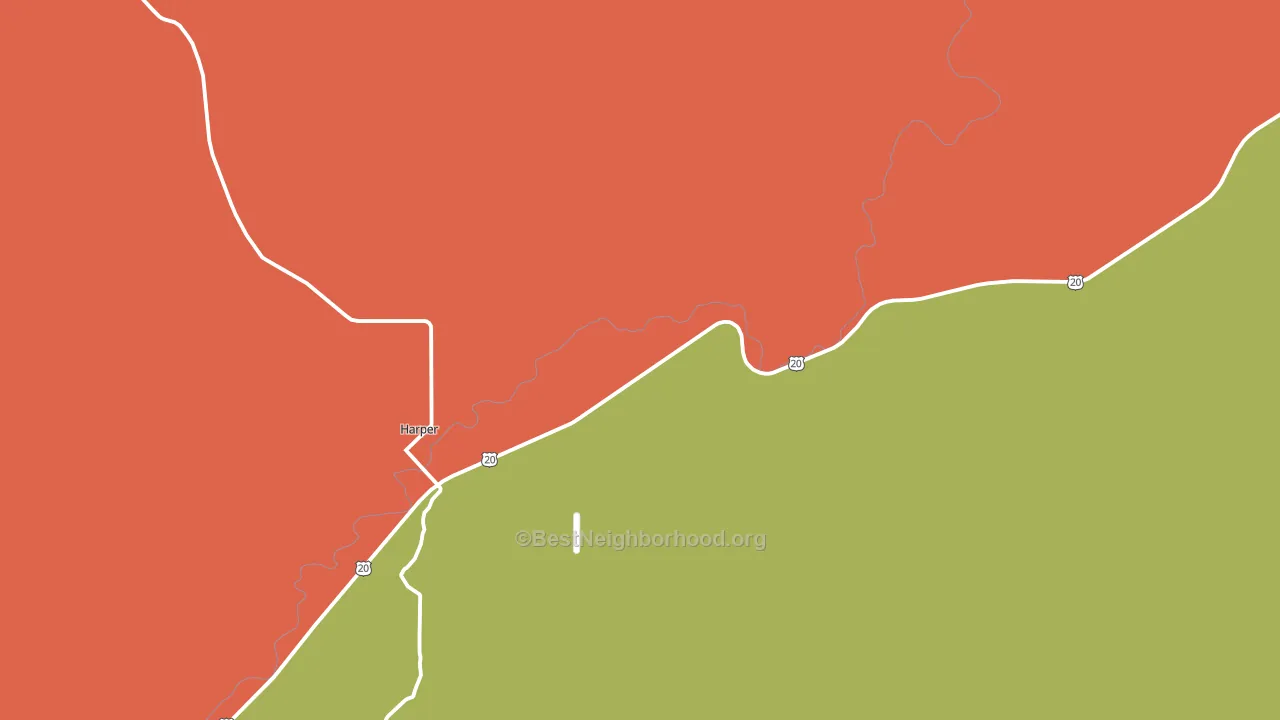 Harper, OR block-group voter-turnout map