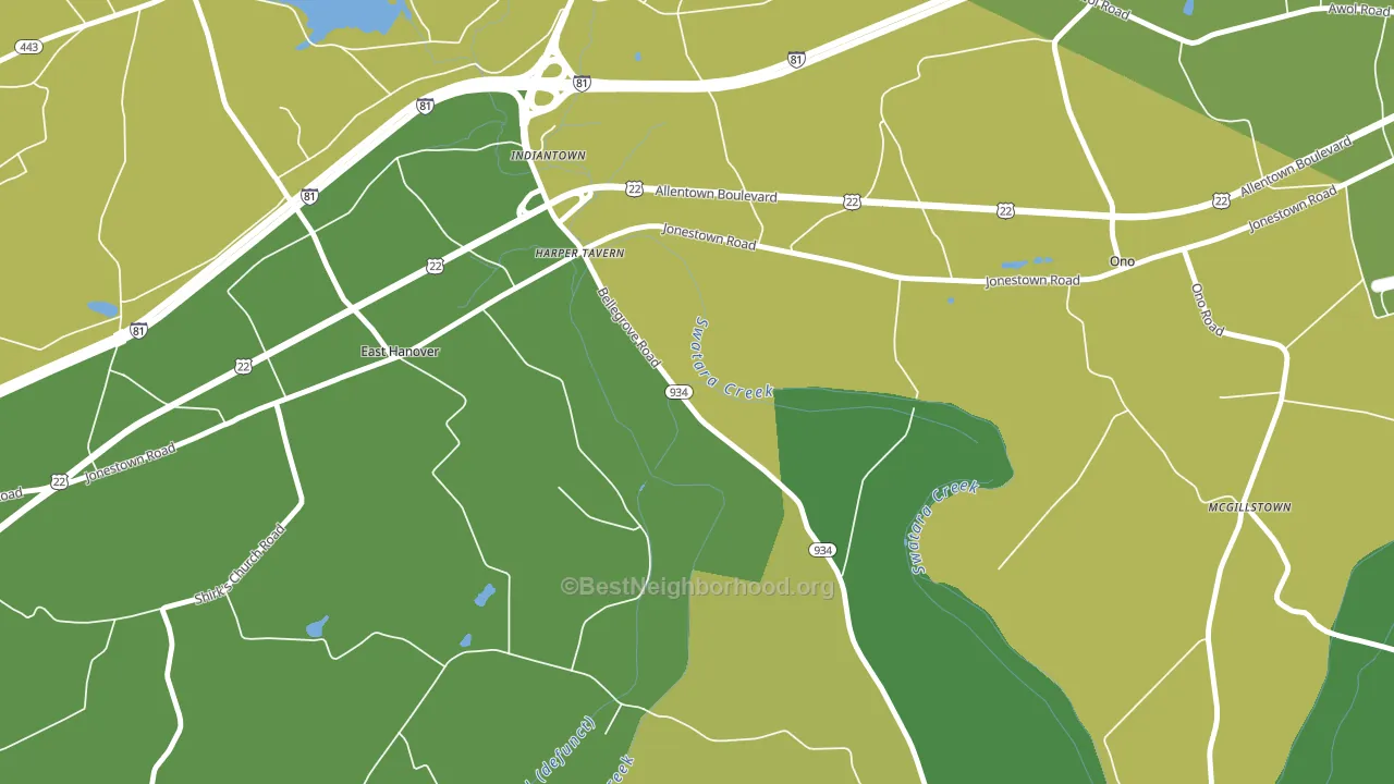 Harper Tavern, PA block-group voter-turnout map