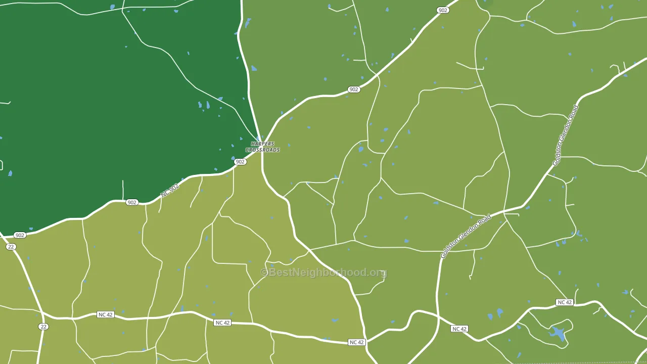 Harpers Crossroads, NC block-group voter-turnout map