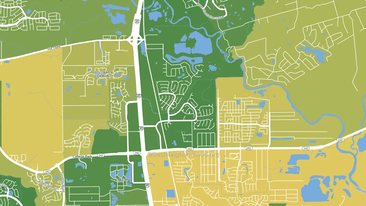 Harper's Landing, Conroe, TX block-group voter-turnout map