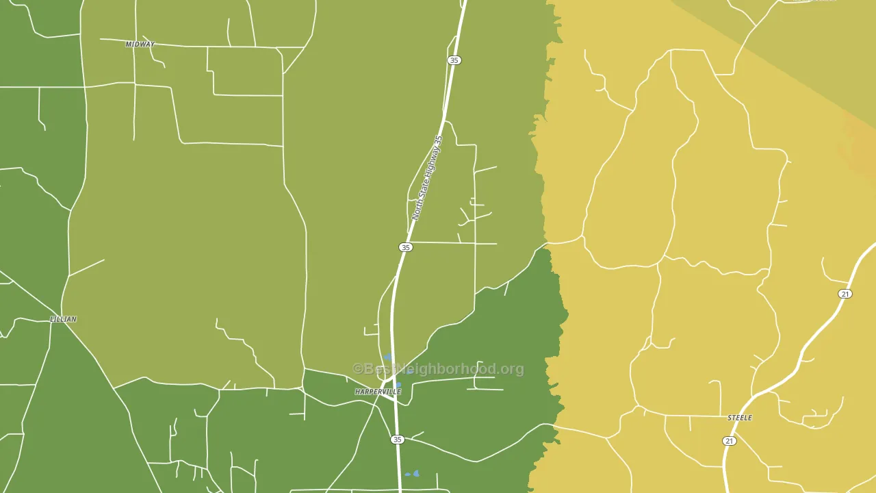 Harperville, MS block-group voter-turnout map