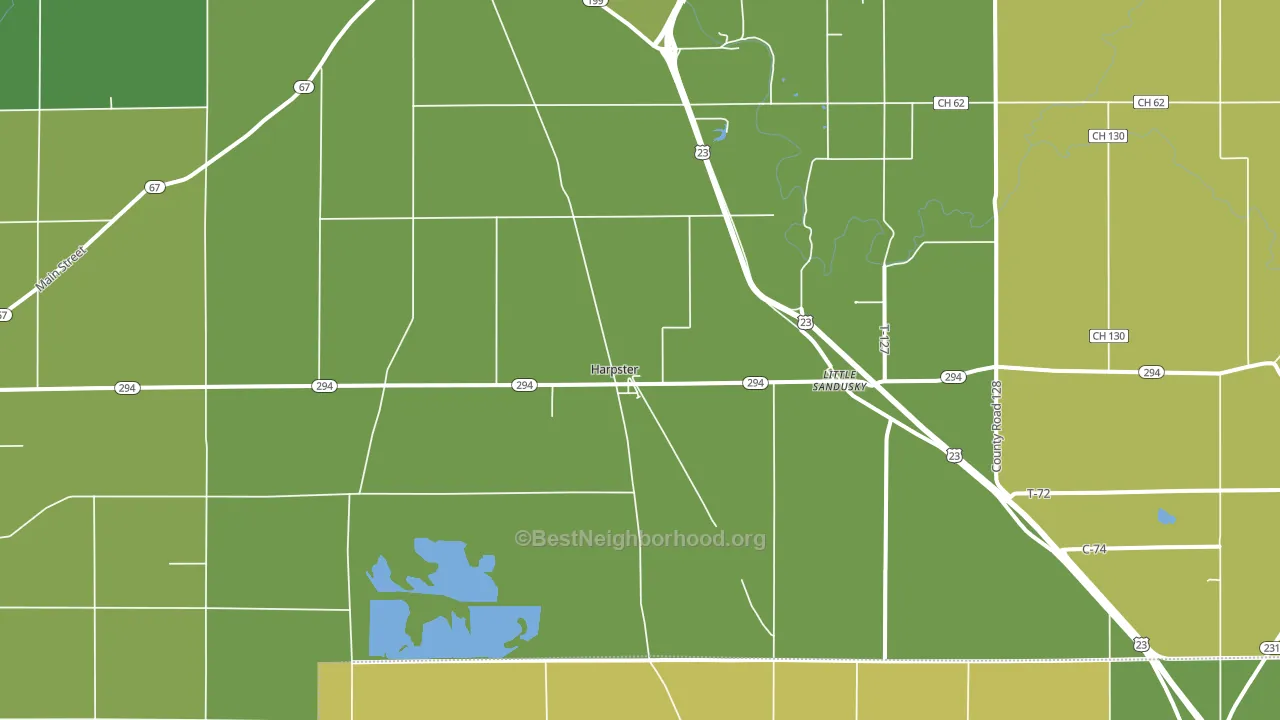 Harpster, OH block-group voter-turnout map