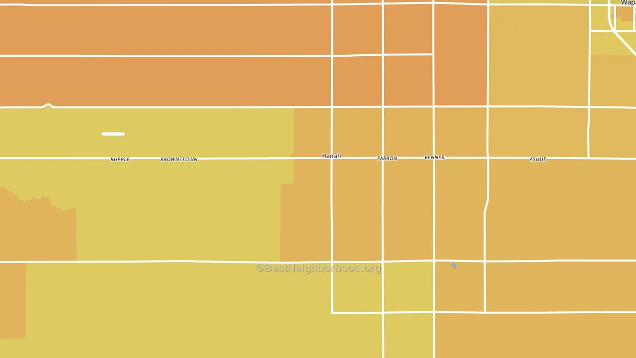 Harrah, WA block-group voter-turnout map