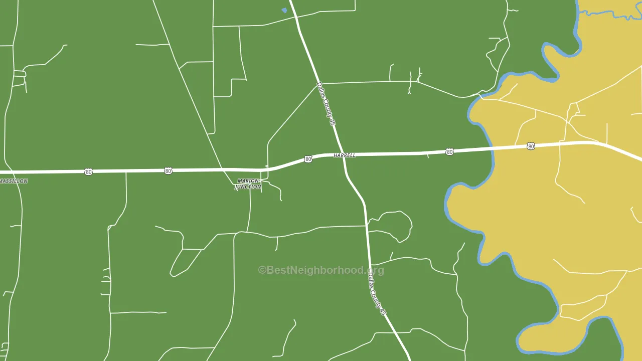 Harrell, AL block-group voter-turnout map