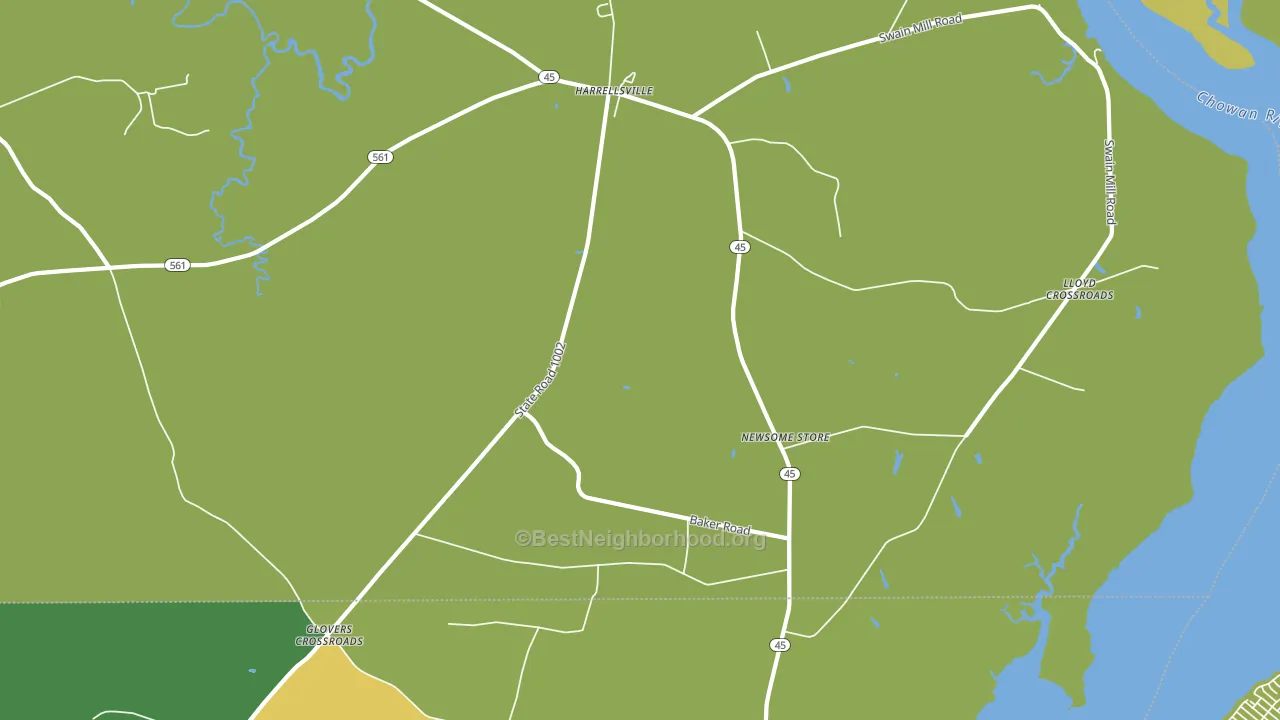 Harrellsville, NC block-group voter-turnout map