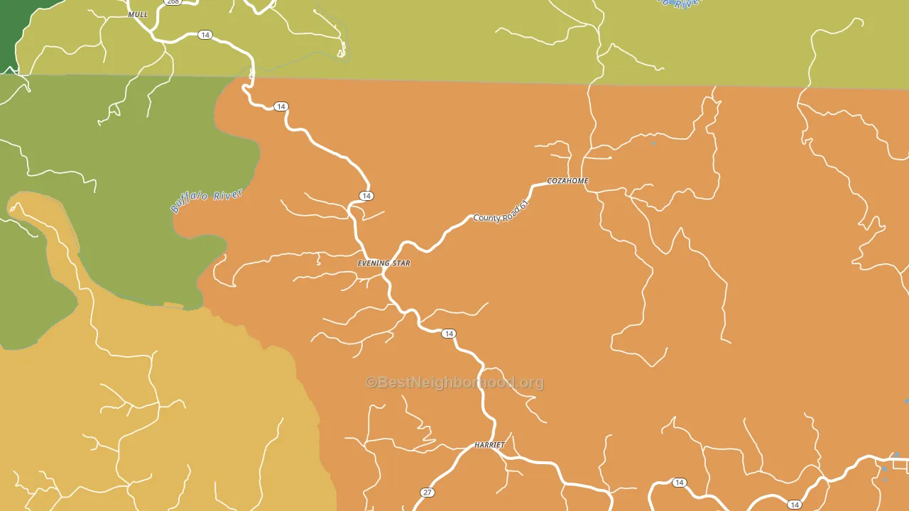Harriet, AR block-group voter-turnout map