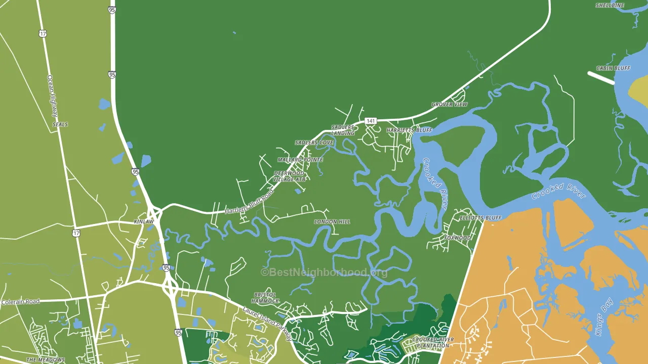 Harrietts Bluff, GA block-group voter-turnout map