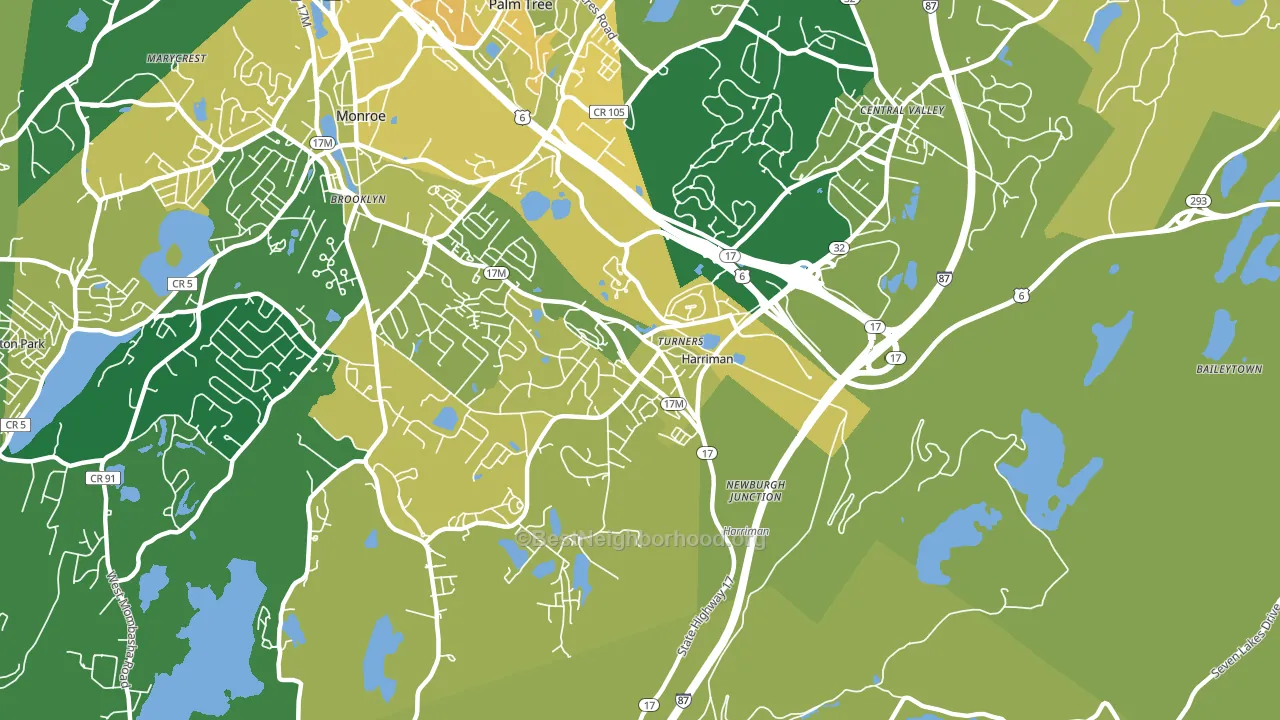 Harriman, NY block-group voter-turnout map