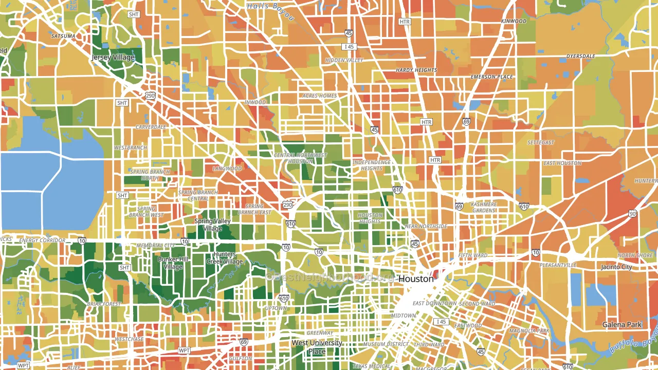 Harris County, TX block-group voter-turnout map