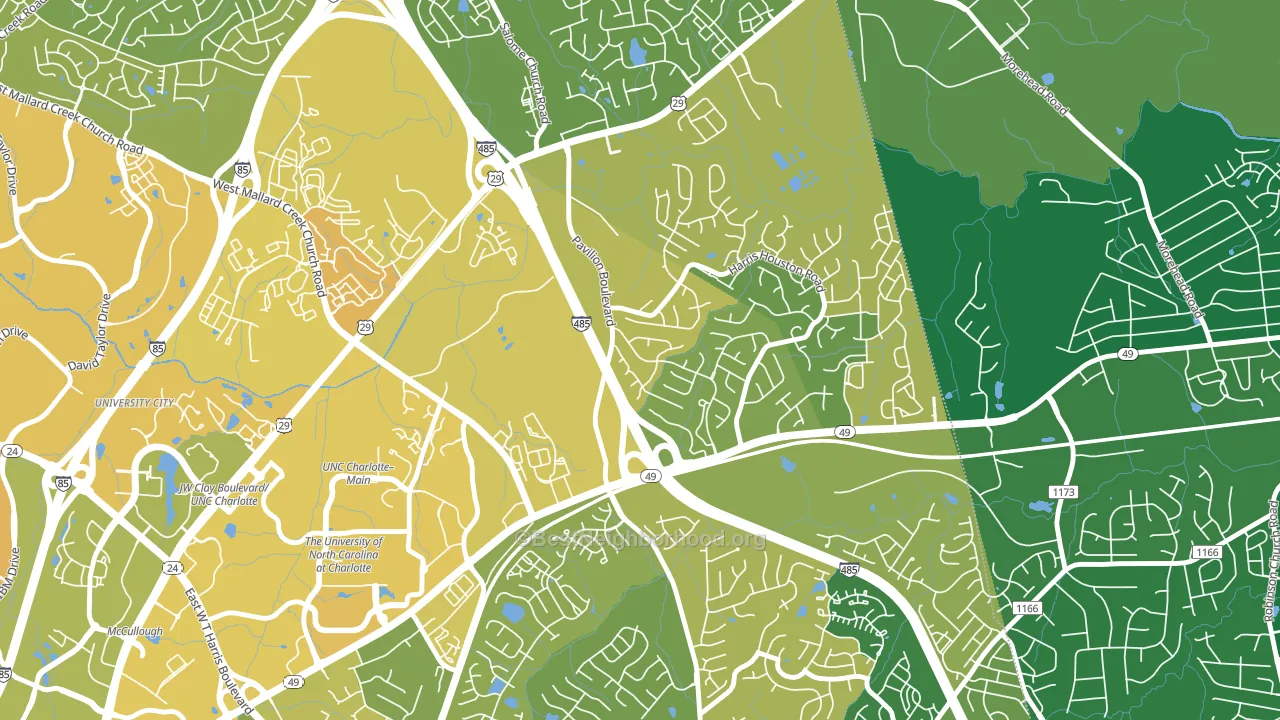 Harris-Houston, Charlotte, NC block-group voter-turnout map