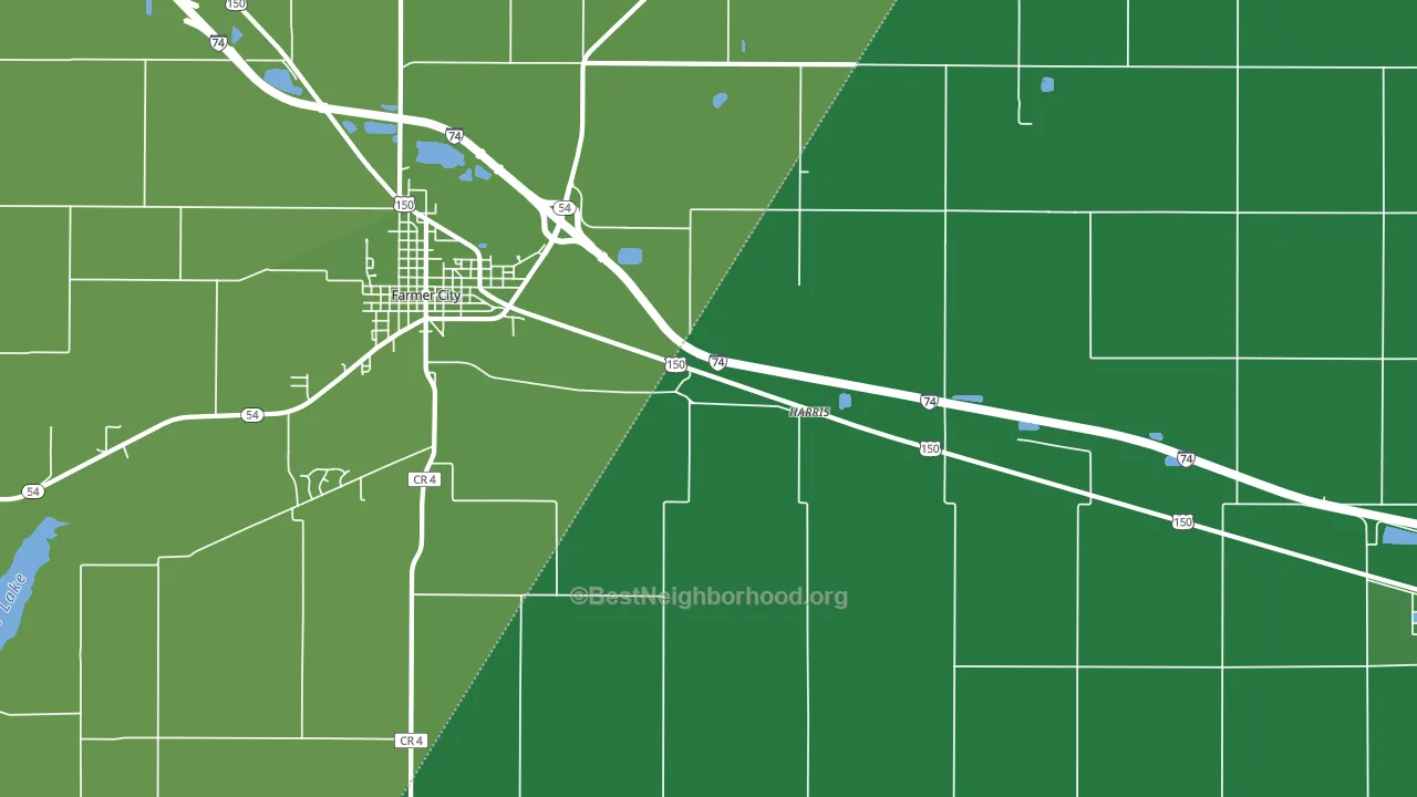 Harris, IL block-group voter-turnout map