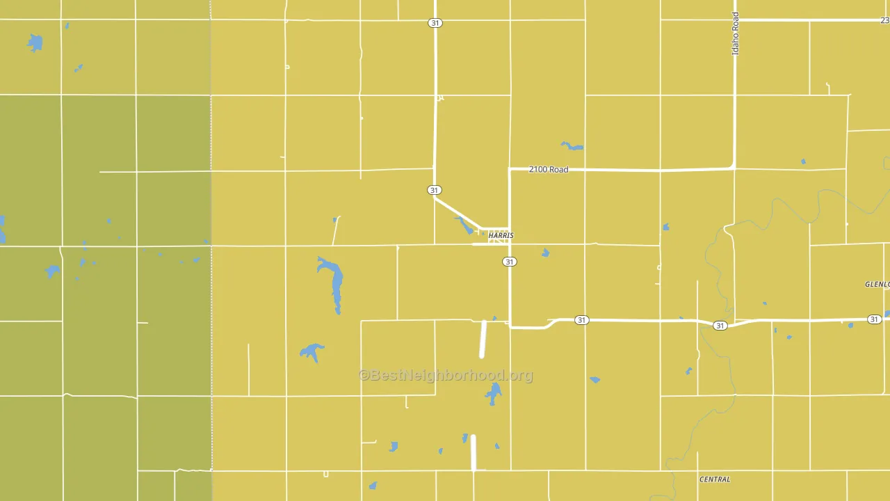 Harris, KS block-group voter-turnout map