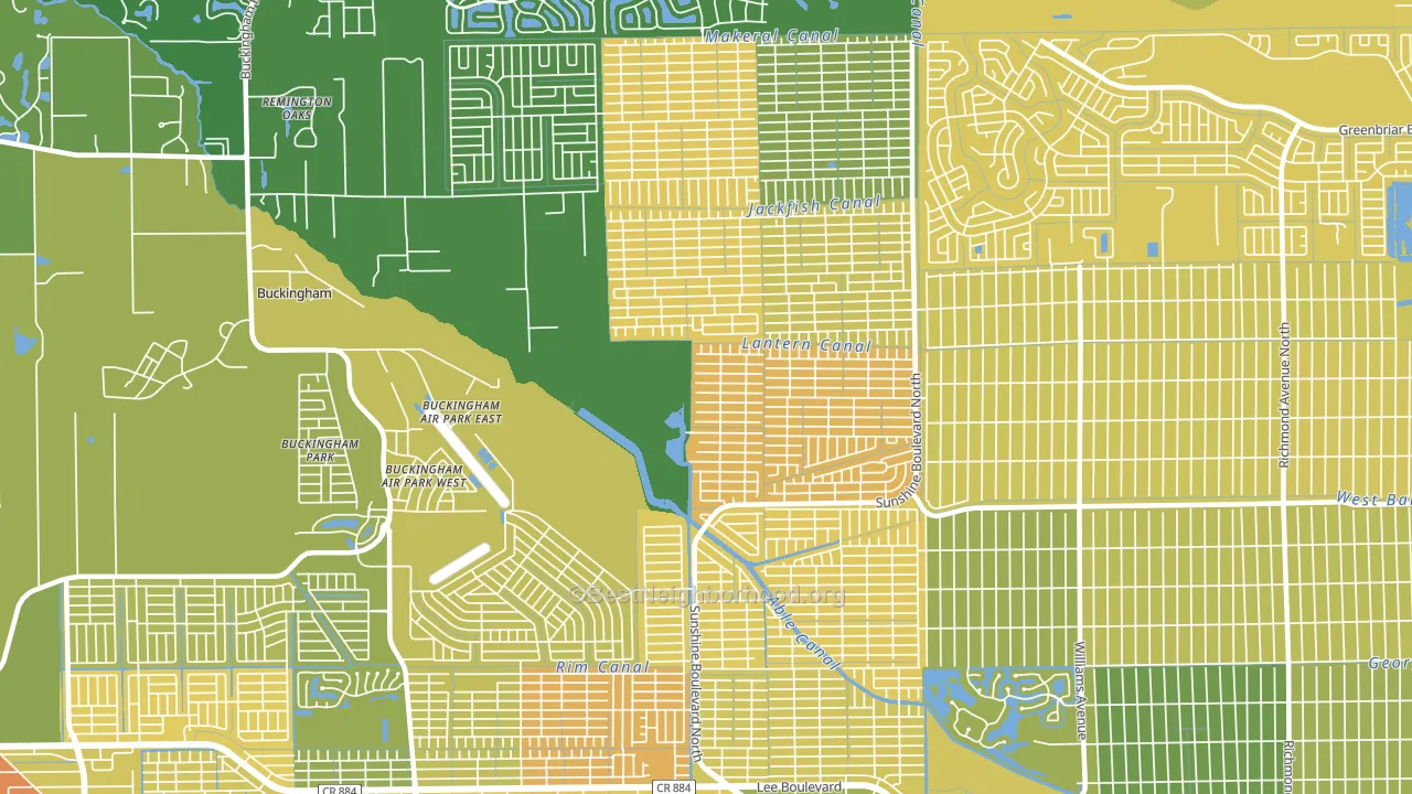 Harris, Lehigh Acres, FL block-group voter-turnout map