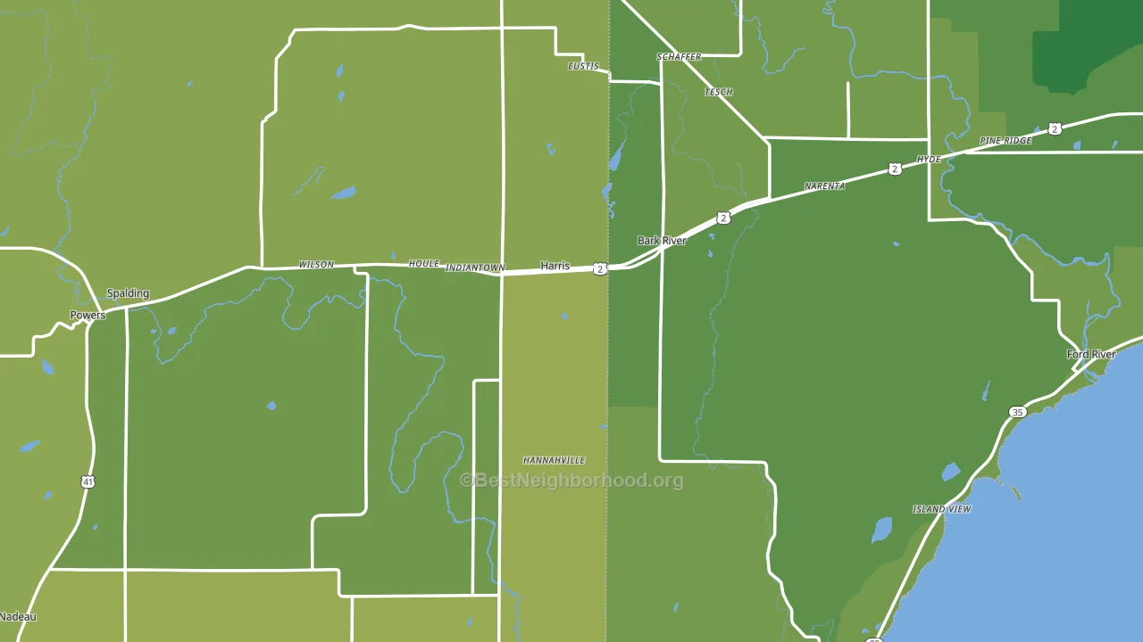 Harris, MI block-group voter-turnout map
