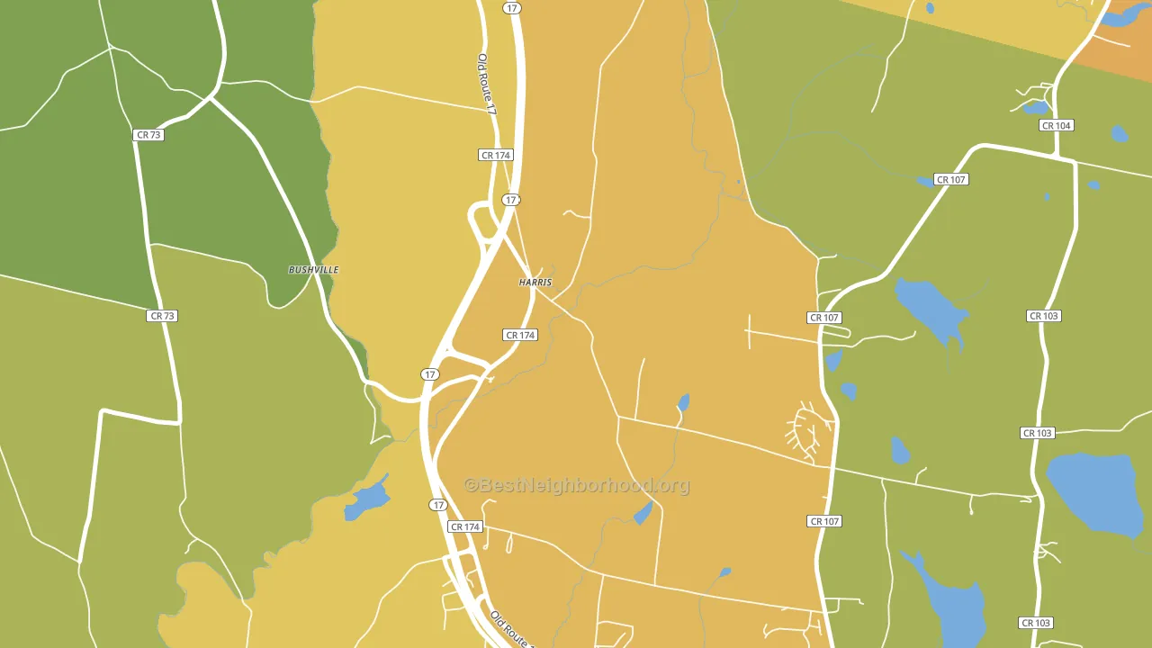 Harris, NY block-group voter-turnout map