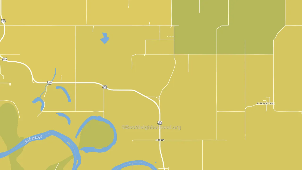 Harris, OK block-group voter-turnout map