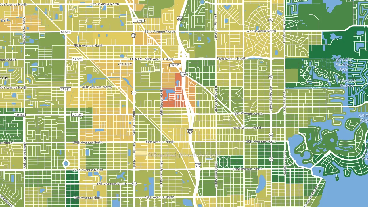Harris Park, St. Petersburg, FL block-group voter-turnout map