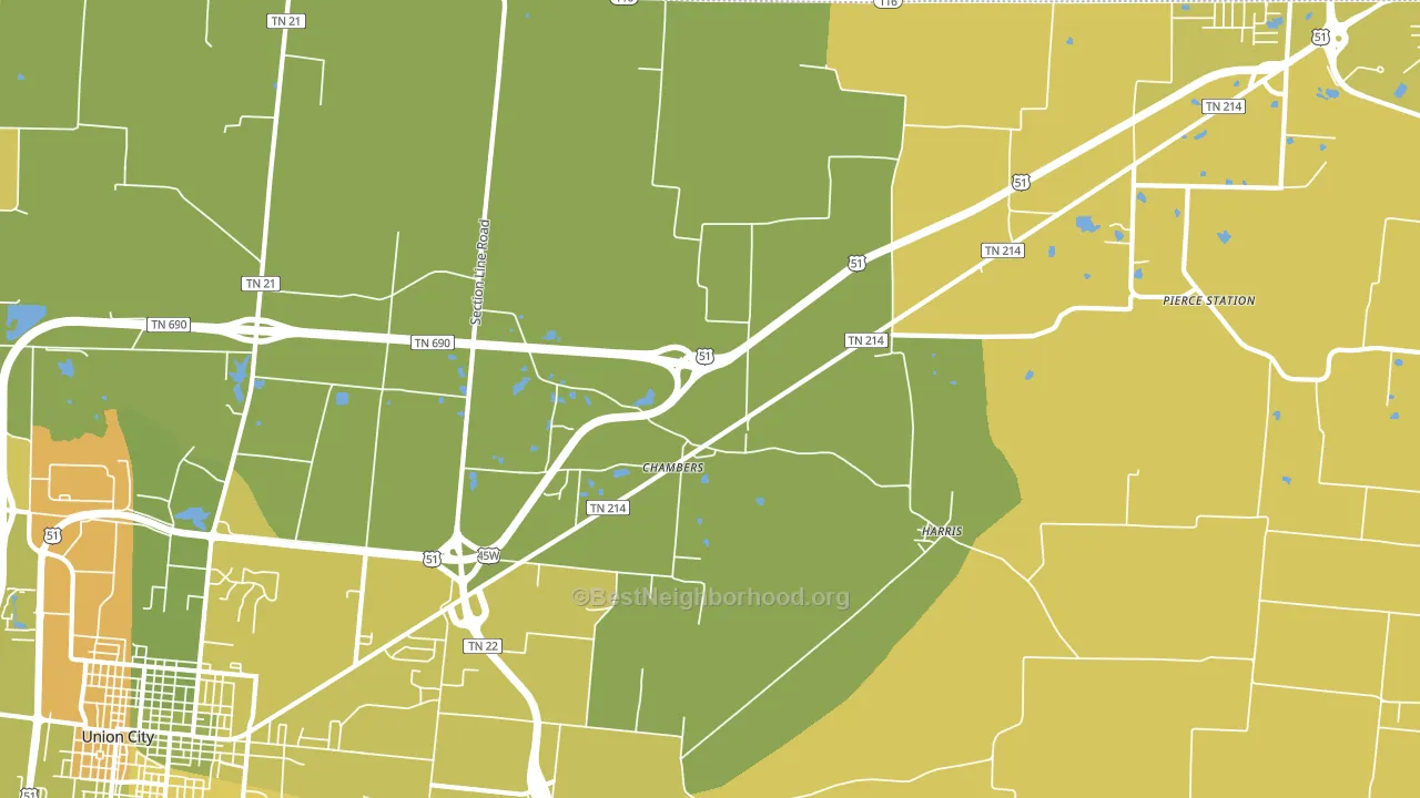 Harris, TN block-group voter-turnout map